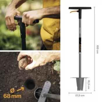Sodintuvas Fiskars ERGO ilga rankena – ergonomiškas ilgakotis sodintuvas, modelis 1057078