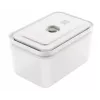 Vakuuminis indas ZWILLING 36807-007-0, plastikinis stačiakampis maisto indas, 1,1 l ir 2,3 l, sandariai užsidarantis dangtelis, išimamas, permatomas baltas