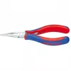 Knipex elektronikos griebimo replės, bendras ilgis 145 mm, plokščiai apvalūs nasrai, forma 6, daugiakomponentė rankena