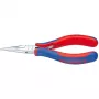 Knipex elektronikos griebimo replės, bendras ilgis 145 mm, plokščiai apvalūs nasrai, forma 6, daugiakomponentė rankena