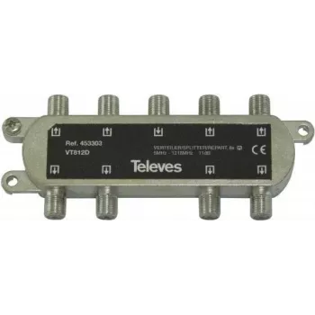 Paskirstymo stiprintuvas Televes VT812D — 1 įėjimas, 8 išėjimai, 5–1220 MHz