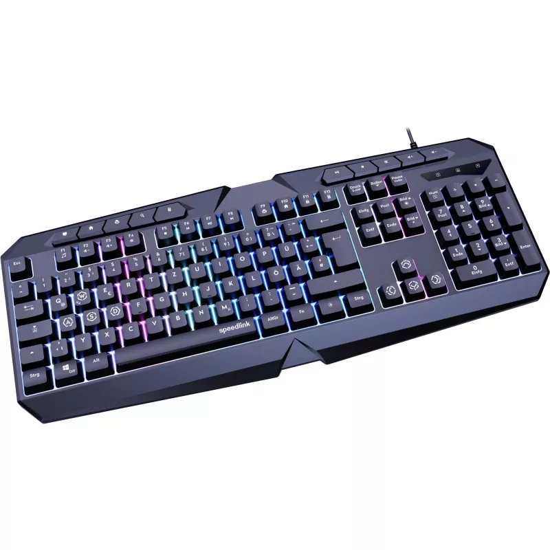 Klaviatūra SPEEDLINK LUDICIUM Gaming USB QWERTZ vokiška juoda