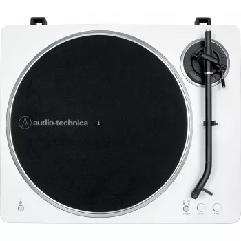 Plaščiųjų juostų automatinė vinilinė plokštelė Audio-Technica AT-LP70XBT sidabrinė balta