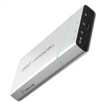Nešiojama baterija Green Cell BPLGC20P 20800 mAh Li‑Jonų, USB‑C PD 65W, 2x USB‑C + 1x USB‑A, aliumininis korpusas
