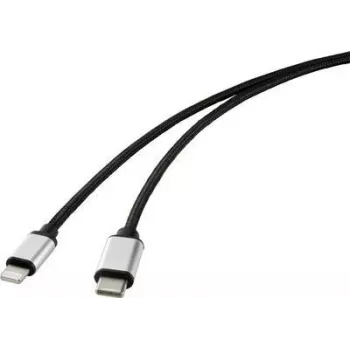 Renkforce USB mobiliojo ryšio laidas [1x USB-C™ kištukas – 1x Apple Lightning kištukas] 2,00 m juodas (RF-4353448)