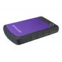 StoreJet 25H2 2.5 inch portable HDD 2TBUSB 3.0 Shockproof with Dark grey silicon cover and purple cover one touch Auto-Backup button
