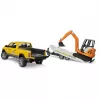 Bruder Dodge RAM 2500 Serviso automobilis su priekaba ir mini ekskavatoriumi