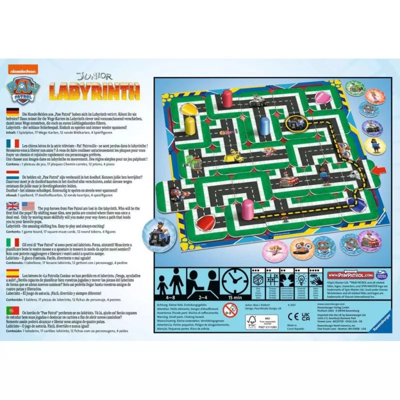 Stalo žaidimas Ravensburger Paw Patrol Junior Labirintas
