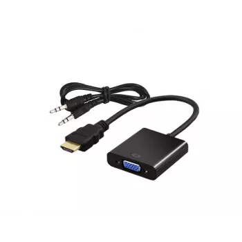 Savio CL-23/B HDMI (M) – VGA (F) adapteris su garsu, juodas