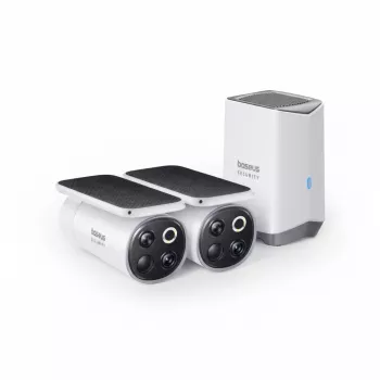 Baseus S1 Pro Outdoor Dual 3K lauko stebėjimo kamerų komplektas (2 vnt.), baltas