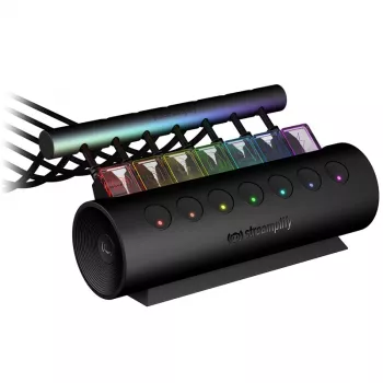 Streamplify HUB CTRL 7, 7x USB 3.0 Type A, RGB, 12V, EU maitinimo laidas - juoda