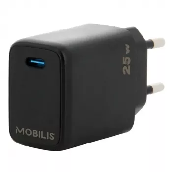 Mobilis 001380 universalus juodos spalvos greitasis AC įkroviklis su USB-C prievadu
