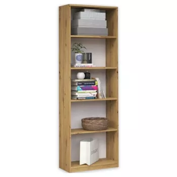 Biuro spintelė su lentynomis Topeshop R40 ARTISAN, ąžuolo spalvos, 5 lentynos, 400×300×1820 mm, medžio drožlių plokštės rėmas