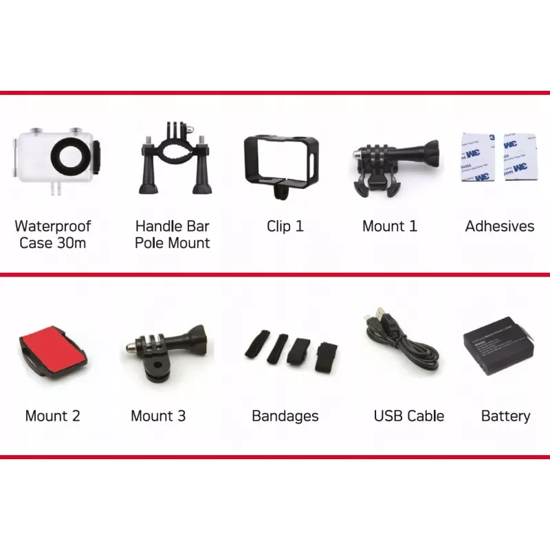 AgfaPhoto Action Cam AC7000BK veiksmo kamera 16 MP 2K Ultra HD CMOS Wi-Fi 58 g