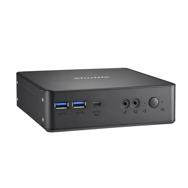 Shuttle XPC Nano PC NC40U, Intel Celeron 7305U, 1x HDMI, 1x DP, 1x USB-C/DP, 6x USB3.2, 1x 2,5 colio vieta, 2x M.2, 1x LAN, RAID, 24/7 nuolatinis darbas, su VESA ir stovu