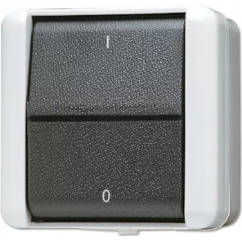 JUNG 802 W – Rokinis jungiklis – 2P – Laidinis – Juodas – Baltas – Termoplastas – IP44