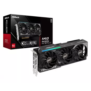 Vaizdo plokštė ASRock Challenger Radeon RX 9070 XT — 16 GB GDDR6, 256 bitų, PCIe 5.0, 3 ventiliatorių aktyvus aušinimas