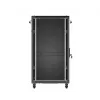 Stovo spinta LANBERG FF01-6222-12B 22U 600x1200 mm juoda su stiklinėmis priekinėmis ir galinėmis durelėmis