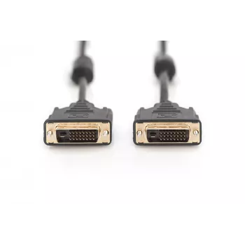 DIGITUS DVI-Cable Dual Link DVI-D (M) - DVI-D (M) 5,0 m - Juodas, formuotas, su sraigteliais (AK-320101-050-S)