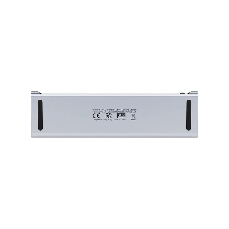 Unitek D1106AGY01 USB-C triguba 4K dokų stotis su KVM, 3x USB-A, 5x USB-C, HDMI×2, DP×1, RJ-45, SD kortelių skaitytuvas, 3840×2160@60Hz, aliuminis