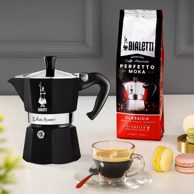 Bialetti Moka Express kavinukas juodas