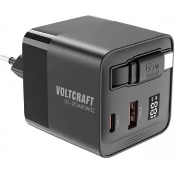 Voltcraft UC-2C1A65W02 USB įkroviklis, 65 W, 2x USB-C + 1x USB-A, 3 A (VC-16619015)