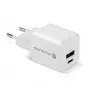Sieninis įkroviklis everActive SC-330Q su 1x USB-A ir 1x USB-C prievadais, 20W, baltas