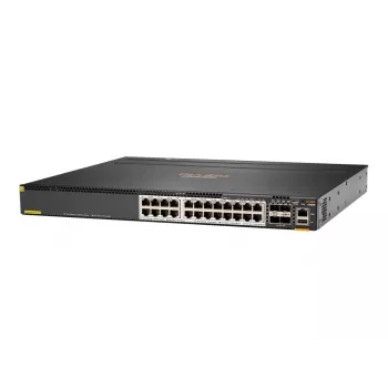 HPE Aruba 6300M jungiklis – L3 valdomas – 24 x 1/2,5/5/10GBase-T + 4 x 1/10/25/50 Gb/s SFP56 (aukštyn/rietuvė) – priekiniai prievadai