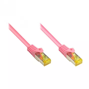 RJ45 jungiamasis laidas su Cat.7 žaliaviniu kabeliu ir užrakto apsauga (RNS®), S/FTP, PiMF, halogenų neturintis, 600MHz, OFC, rausvai violetinis, 2m, Good Connections® (8070R-020M)