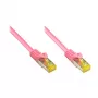 RJ45 jungiamasis laidas su Cat.7 žaliaviniu kabeliu ir užrakto apsauga (RNS®), S/FTP, PiMF, halogenų neturintis, 600MHz, OFC, rausvai violetinis, 2m, Good Connections® (8070R-020M)