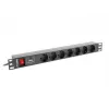 Lanberg PDU-07F-0200-IEC-BK Maitinimo skirstytuvas 19 colių 1U 10A 2m 7x Schuko lizdų