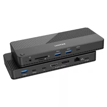 Docking stotelė UNITEK D1079A USB4 juoda 100W galios tiekimas