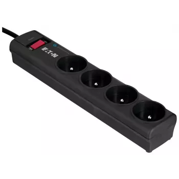Ilgintuvas su apsauga nuo viršįtampių EATON Power Strip 4 FR — 4 lizdai, 1 m laidas, 10 A, 2500 W, LED indikatoriai