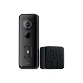Sieninis vaizdo skambutis Xiaomi 3S, juodas, IP65, dvipusis garsas, laidinis ir belaidis Wi‑Fi 2,4 GHz, baterija/DC 5V