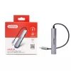 USB-C stotelė Unitek H1208B – 1x USB-A 5 Gbps, 3x USB-A 2.0, USB-C jungtis, aliumininis korpusas, 0,20 m laidas