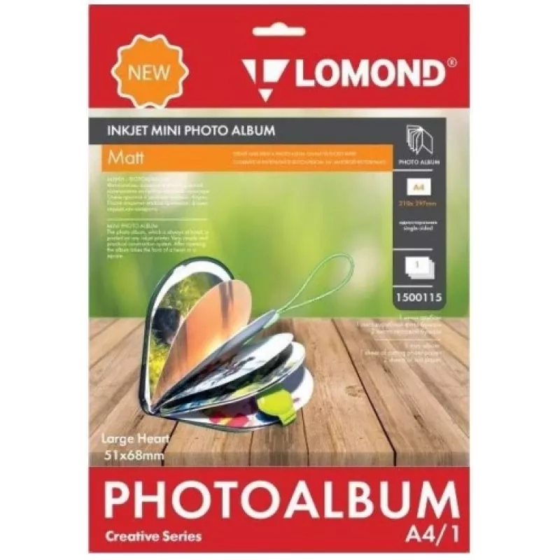 Lomond Inkjet Mini Album Didelė Širdis Matinis 51x68mm (Didelis)