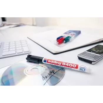 Permanentinis žymeklis Edding 8400 CD/DVD/BD Bullet Tip juoda mėlyna žalia raudona