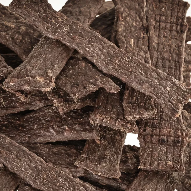 Šunų skanėstai PETITTO Monoprotein Beef Strips 400 g – vieno baltymo hipoalerginis jautienos užkandis suaugusiems šunims