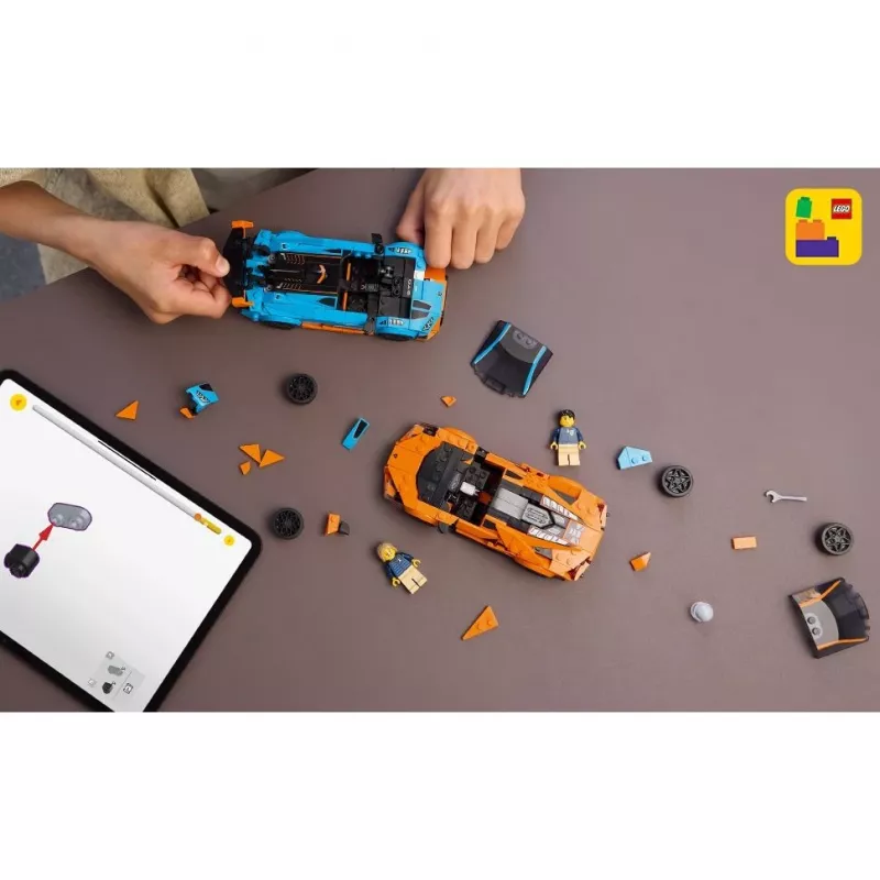 LEGO Speed Champions rinkinys 77238 — Lamborghini Revuelto ir Huracán STO, 607 dalių, 2 minifigūrėlės, rekomenduojama nuo 10 metų