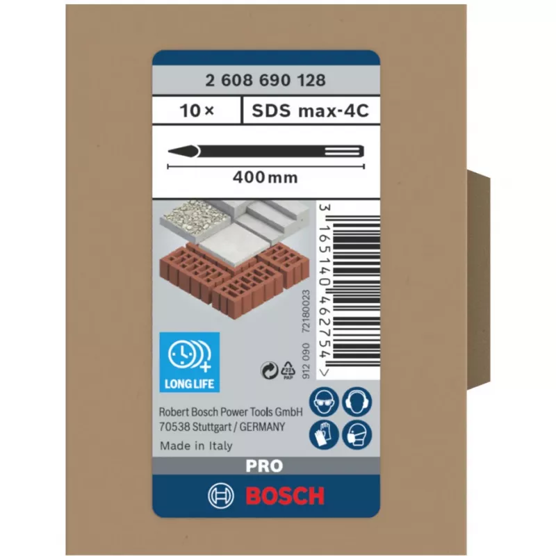 Priedas plaktukui kaltas Bosch 2 608 690 128 400 mm 10 vnt.