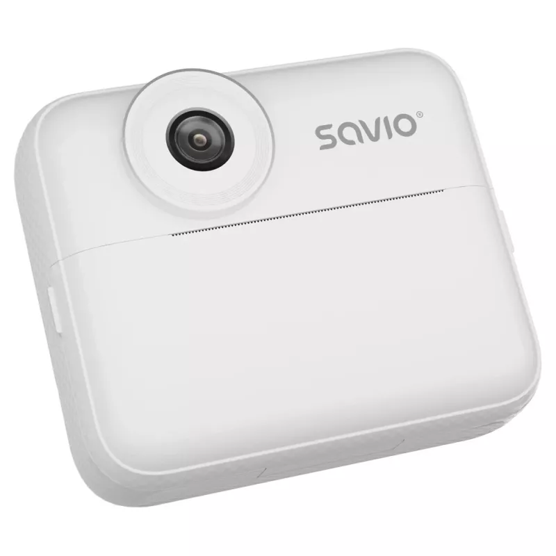 Momentinė spausdinimo kamera SAVIO AN-01 vaikams, balta, 2,4 colio LCD, MicroSDHC iki 32 GB, USB-C, 1200 mAh baterija