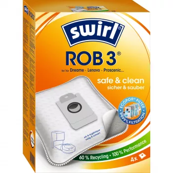 Dulkių maišelis robotiniam dulkių siurbliui MELITTA Swirl ROB 3, 4 vnt., medžio spalvos pakuotė