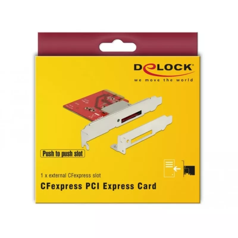 DeLOCK PCI Express > 1x išorinis CFexpress lizdas – kortelių skaitytuvas (CF) – PCI Express x4 3.0 (91748)
