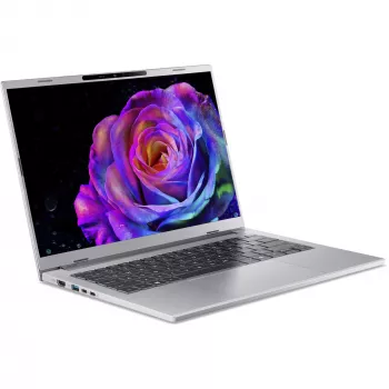 Nešiojamas kompiuteris Acer Aspire 14 AI A14-61M-R4US — 14 colių WUXGA, AMD Ryzen AI 5 330 3.4 GHz, 16 GB LPDDR5x, 1 TB SSD, Windows 11 Home, sidabrinis