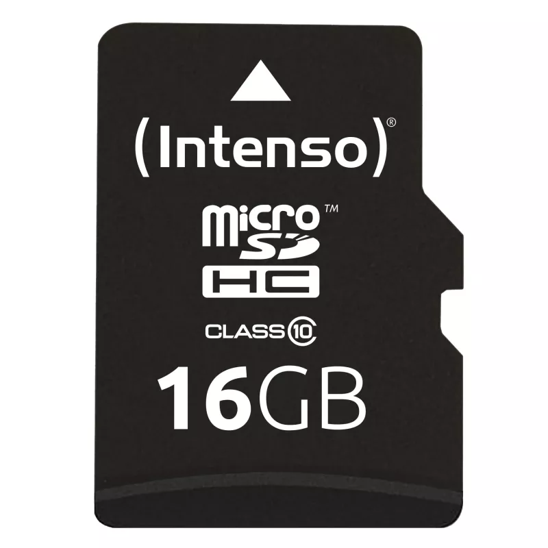 INTENSO atminties kortelė Micro SDHC 16GB Class 10 su adapteriu 3413470