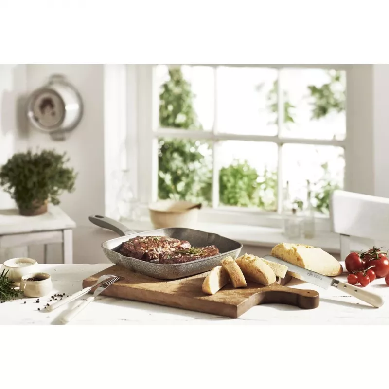 Grilių keptuvė BALLARINI 75002-941-0 kvadratinė pilka 28 cm