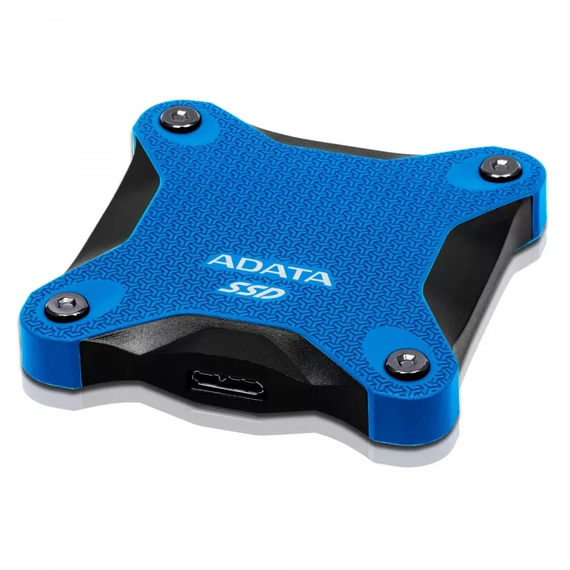 Išorinis SSD ADATA SD620 512 GB, USB 3.2 Gen 2 Micro-USB B, mėlynas, silikoninis korpusas, atsparus smūgiams