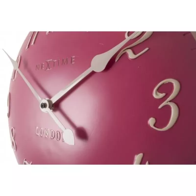 NeXtime laikrodis 3084rz London Arabic, Ø34.5 cm, sieninis, rožinė/balta