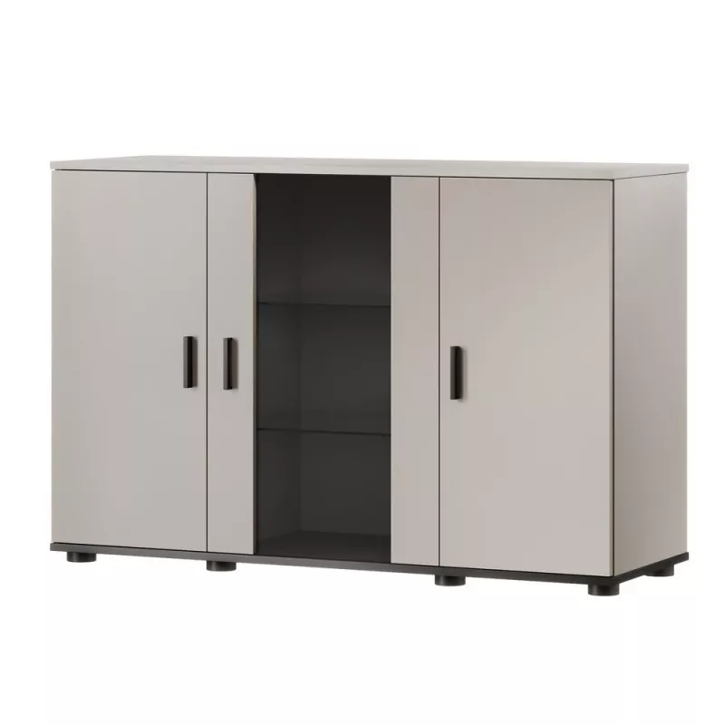 Komoda Cama Meble SOHO 120×41×80 cm – kashmyro priekiai, juodas karkasas