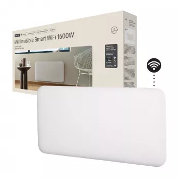 Mill Invisible Smart WiFi šildytuvas PA1500WIFI4 | 1500 W, tinka iki 18–22 m², baltas, IPX4